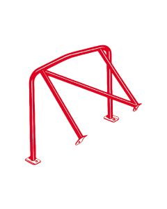 RED - LHD fixed diagonal Rear Roll Cage