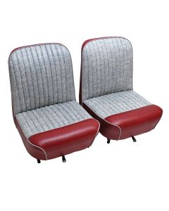 Fleck Tartan Red - Front Seat Covers - Pair - Welded Type - Mini 59-62