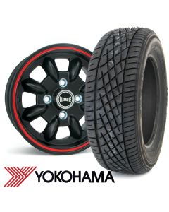 5" x 12" black/red pinstripe Ultralite alloy wheel and Falken ZE912 tyre package