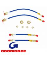 Goodridge Brake Hose - Stainless Aeroquip - Blue - full set of 4