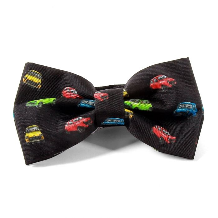 Black Silk Bow Tie Pre-tied With Classic Mini design