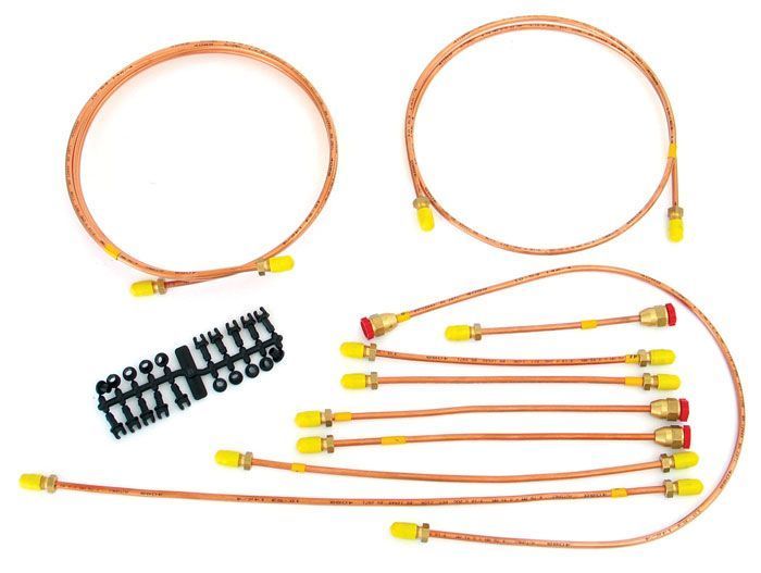 Automec copper brake pipe set for RHD Mini single line system to August 1969.