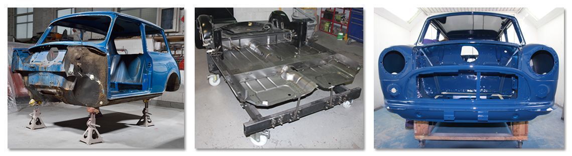Classic Mini Mk3 Body Shell built from scratch by Mini Sport Jig Mini Bodyshell from Mini Sport